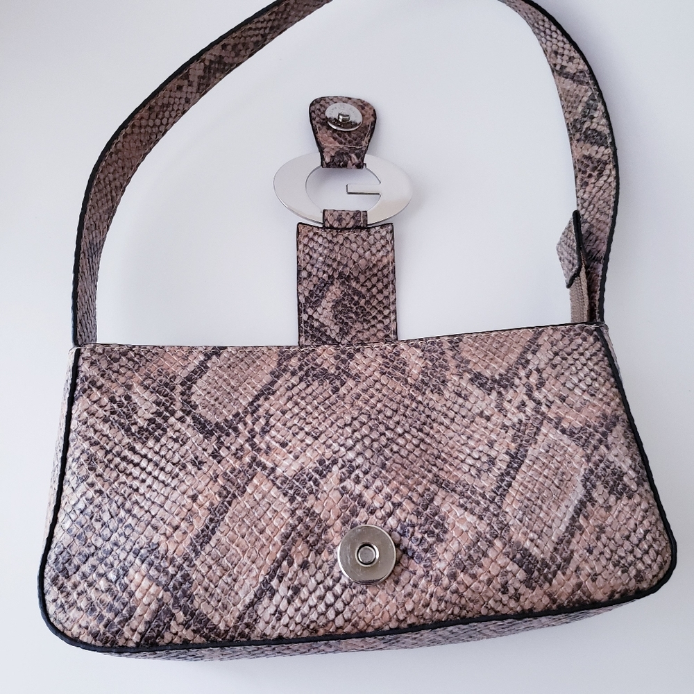 Vintage Guess Brown Snakeprint Mini Bag - Picture 4 of 14
